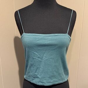 B36 American Eagle Outfitters Women’s Large Muted Teal Strap Cropped Camisole